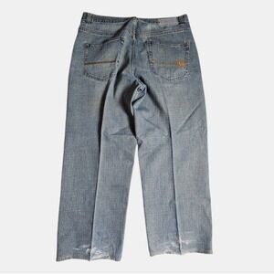 Mecca USA Y2K Baggy Straight Leg Jeans Mens Blue Denim Cotton Size 40x30